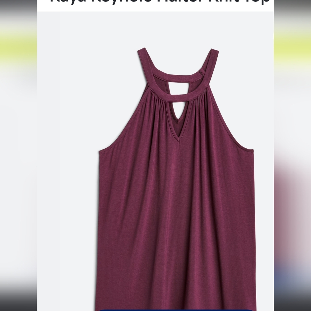 Market & Spruce Purple Asymmetrical Cut Out Tank Top